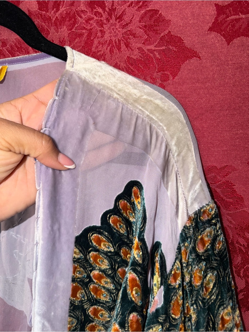 Art to wear peacock beaded kimono/coverup - Picture 3 of 4